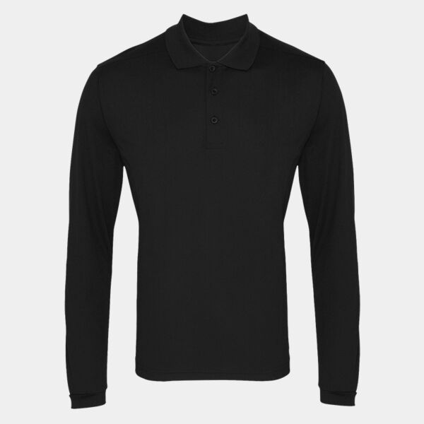 Premier Long Sleeve Coolchecker® Piqué Polo Shirt Thumbnail