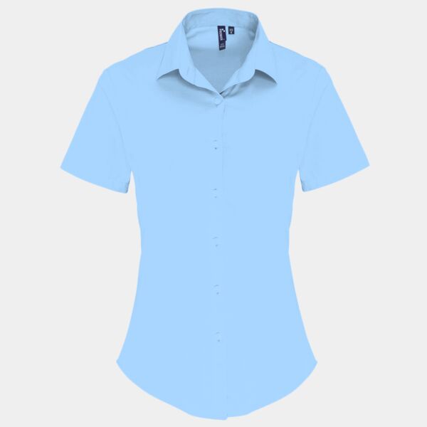 Premier Ladies Short Sleeve Stretch Fit Poplin Shirt Thumbnail