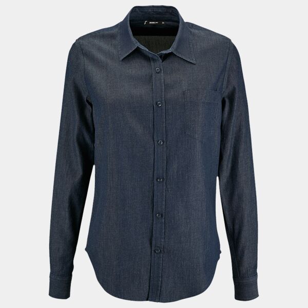 SOL'S Ladies Barry Long Sleeve Denim Shirt Thumbnail